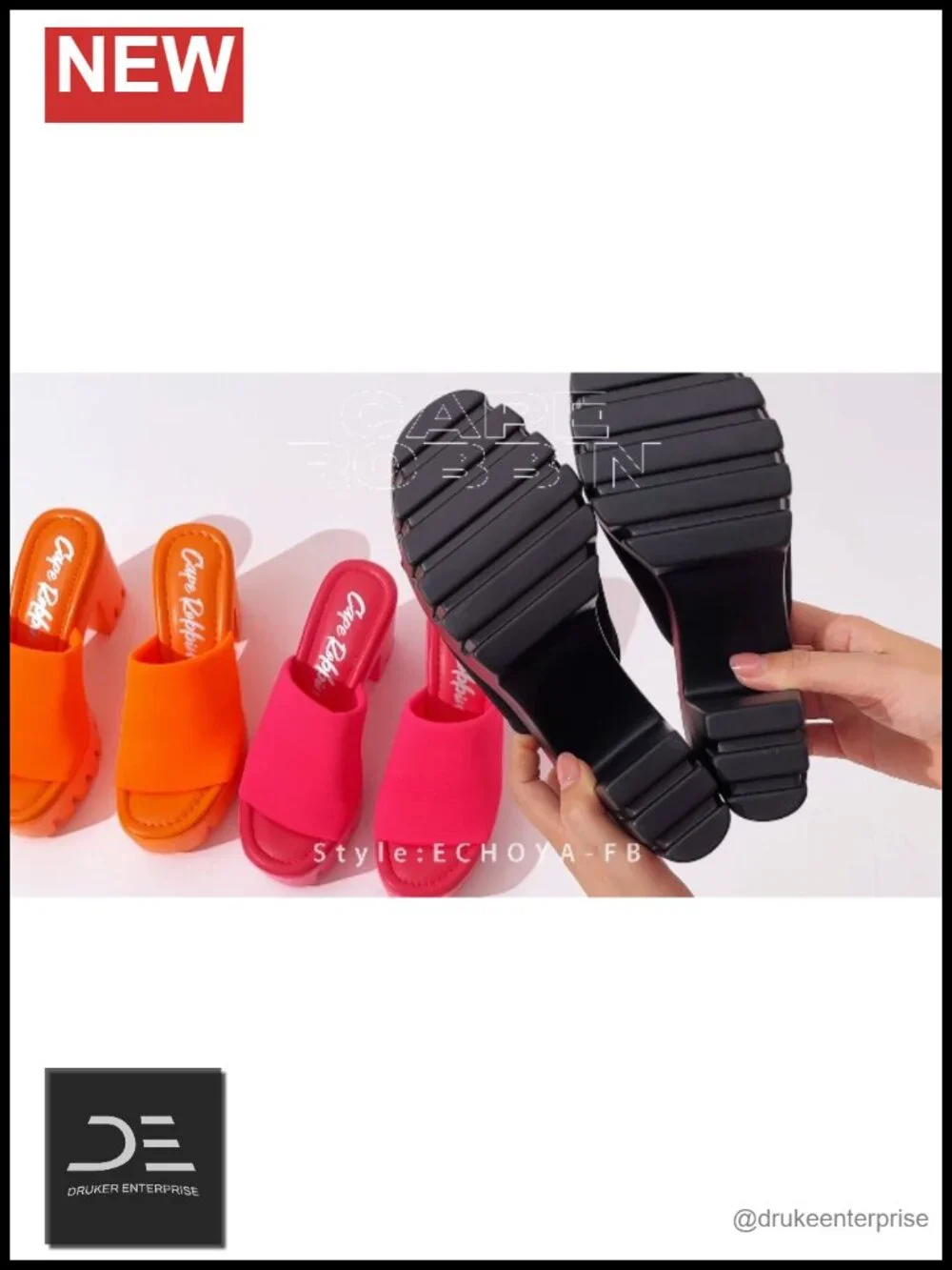 Platform Sandals Chunky Block Heel Slip On Elastic Band Round Open Toe Dressy